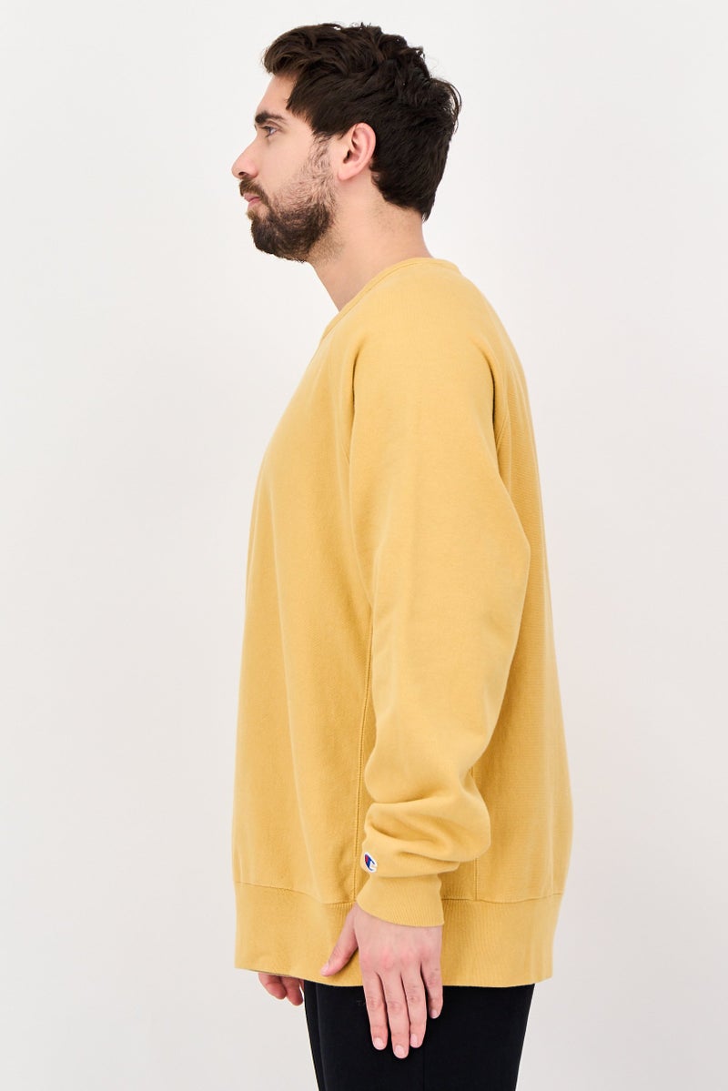 Champion Men Sportswear Fit Long Sleeve Outdoor Sweatshirt, Mustard - Image 3